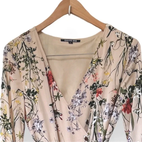 Gianni Bini | Floral Pattern Maxi Wrap Dress | Size Small | Nude/Pink | $60 - Picture 3 of 11